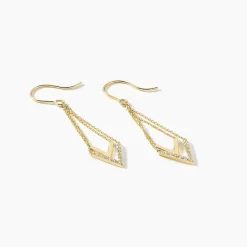 Boucles D'oreilles Pendantes Daina Or Jaune Oxyde De Zirconium