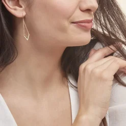 Boucles D'oreilles Pendantes Daina Or Jaune Oxyde De Zirconium