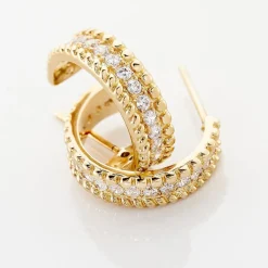 Boucles D'oreilles Pendantes Marie-baptistine Plaqué Or Oxyde