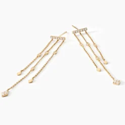 Boucles D'oreilles Pendantes Eclat D'etoile Or Jaune Oxyde