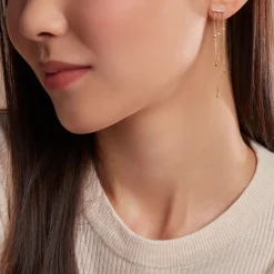 Boucles D'oreilles Pendantes Eclat D'etoile Or Jaune Oxyde