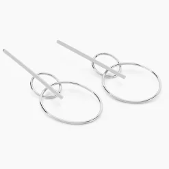 Boucles D'oreilles Pendantes Enissa Argent Blanc