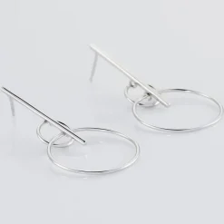 Boucles D'oreilles Pendantes Enissa Argent Blanc