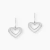 Boucles D'oreilles Pendantes Clarra Argent Blanc