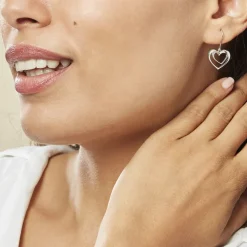 Boucles D'oreilles Pendantes Clarra Argent Blanc