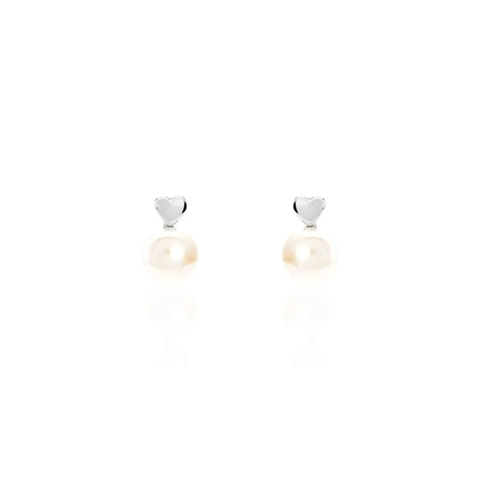 Boucles D'oreilles Pendantes Lorella Argent Blanc Perle De Culture