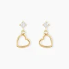 Boucles D'oreilles Pendantes Daria C艙ur Or Jaune