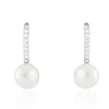 Boucles D'oreilles Pendantes Gwaldys Argent  Perle De Culture Et Oxyde