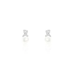 Boucles D'oreilles Pendantes Sathine Argent Perle De Culture Et Oxyde