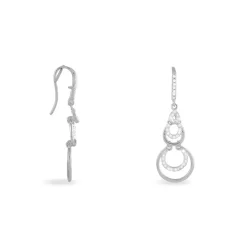 Boucles D'oreilles Pendantes Greta Argent Blanc