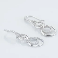 Boucles D'oreilles Pendantes Greta Argent Blanc