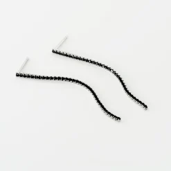 Boucles D'oreilles Pendantes Lou-anne Argent Blanc Oxyde Noir