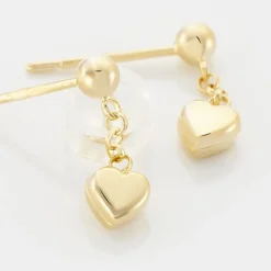 Boucles D'oreilles Pendantes Anne-maudae Pendantes Coeurs Or Jaune