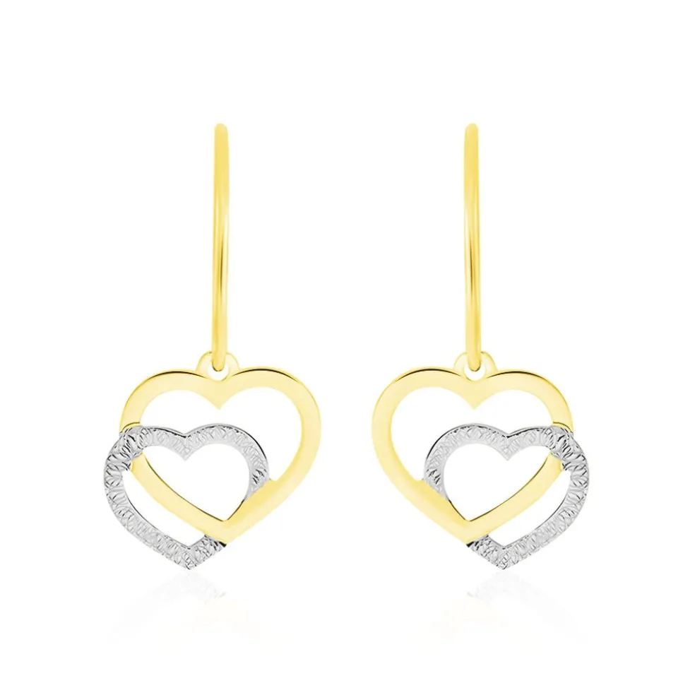 Boucles D'oreilles Pendantes Hedley Or Bicolore