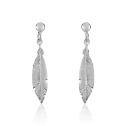 Boucles D'oreilles Pendantes Euriell Argent Blanc