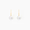 Boucles D'oreilles Pendantes Oxyde Rond Or Jaune Oxyde De Zirconium