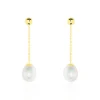 Boucles D'oreilles Pendantes Valera Or Jaune Perle De Culture