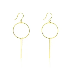 Boucles D'oreilles Pendantes Solaire Or Jaune
