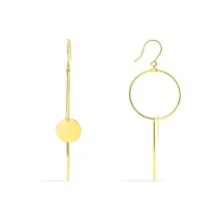 Boucles D'oreilles Pendantes Solaire Or Jaune