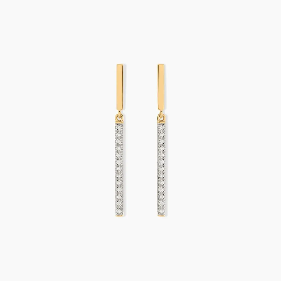 Boucles D'oreilles Pendantes Alayna Or Jaune Diamant