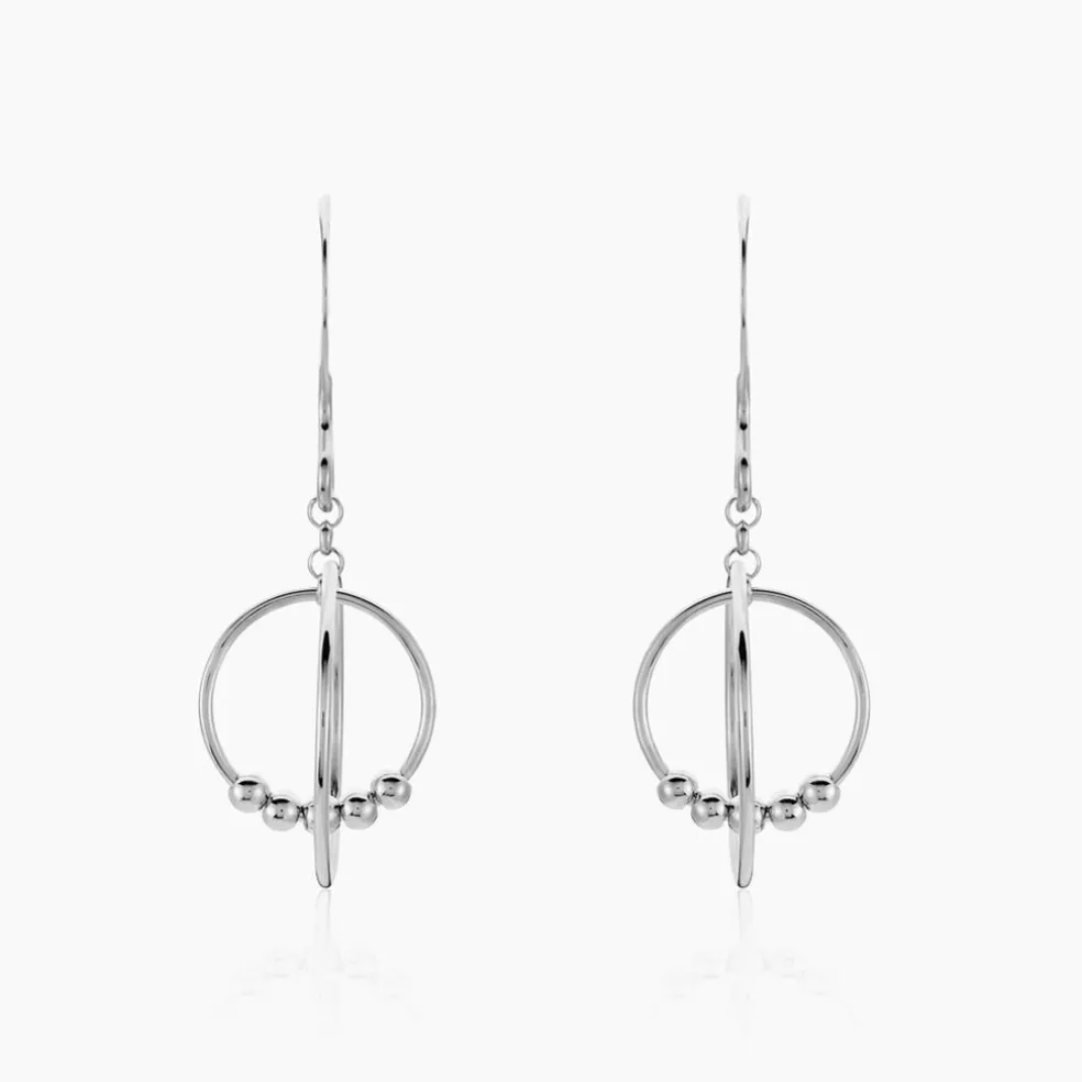 Boucles D'oreilles Pendantes Siara Argent Blanc