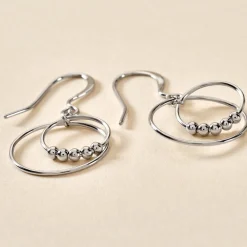 Boucles D'oreilles Pendantes Siara Argent Blanc