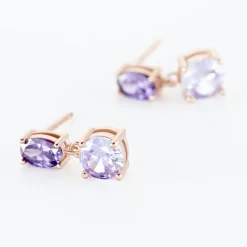 Boucles D'oreilles Pendantes Argent Rose Brenna Oxydes De Zirconium