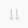 Boucles D'oreilles Pendantes Corianne Argent Blanc Oxyde De Zirconium