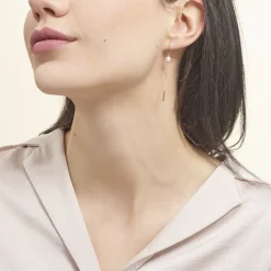 Boucles D'oreilles Pendantes Salman Or Jaune Perle De Culture