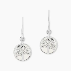 Boucles D'oreilles Pendantes Argent Blanc Sofee Nacress
