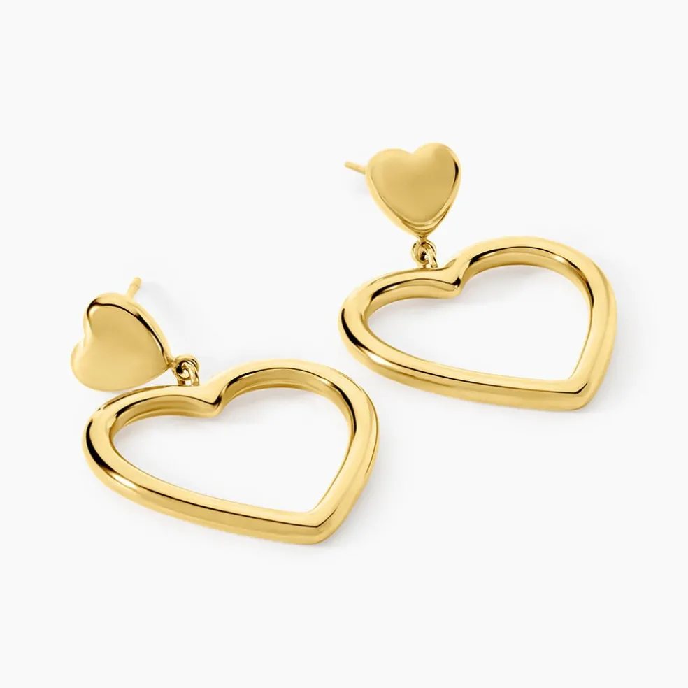 Boucles D'oreilles Pendantes Tassy Acier Jaune