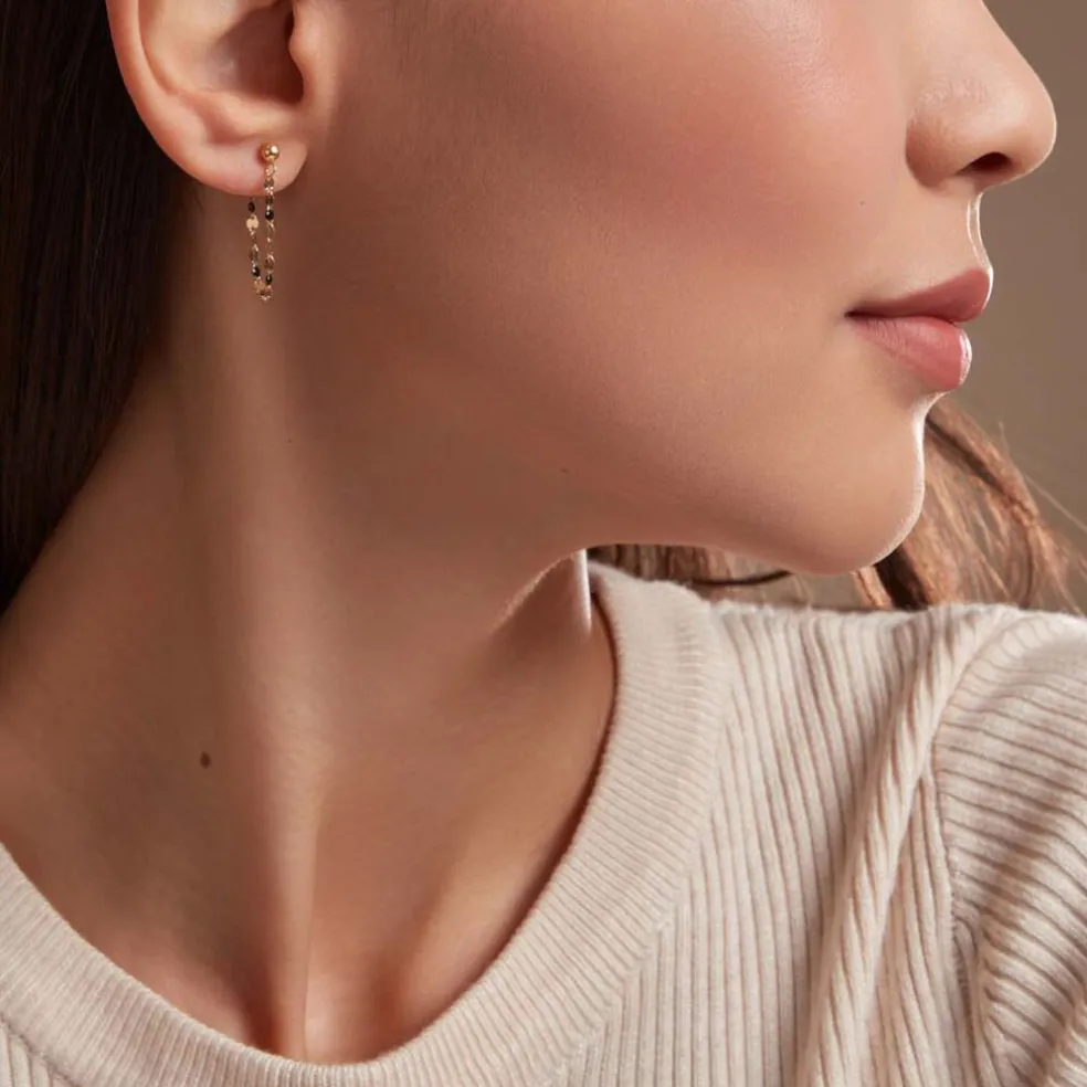 Boucles D'oreilles Pendantes Asteria Or Jaune