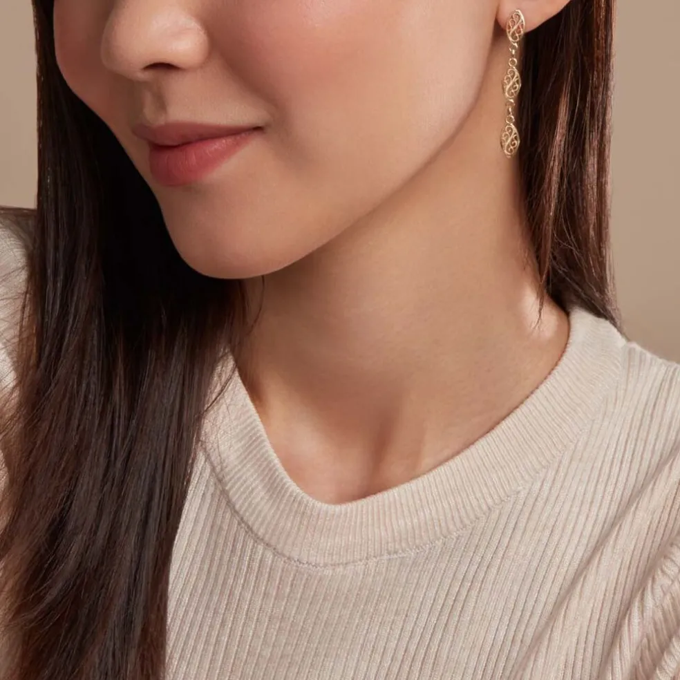 Boucles D'oreilles Pendantes Golden Acanty Or Jaune