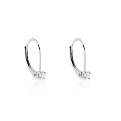 Boucles D'oreilles Pendantes Victoria Or Blanc Diamant