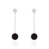Boucles D'oreilles Pendantes Adonya Argent Céramique Et Oxyde