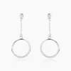 Boucles D'oreilles Pendantes Amma Argent Blanc Oxyde De Zirconium