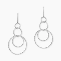 Boucles D'oreilles Pendantes Flaura Argent Blanc