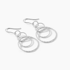 Boucles D'oreilles Pendantes Flaura Argent Blanc