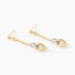Boucles D'oreilles Pendantes Louisa Or Bicolore