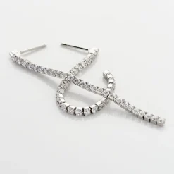 Boucles D'oreilles Pendantes Lou-anne Argent Blanc Oxyde De Zirconium