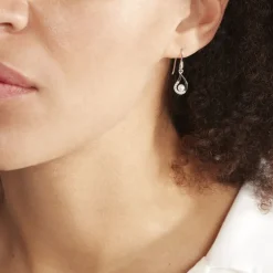 Boucles D'oreilles Pendantes Akiko Argent  Perle De Culture Et Oxyde