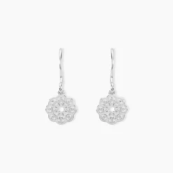 Boucles D'oreilles Pendantes Lynne Argent Blanc