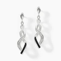 Boucles D'oreilles Pendantes Claudia Argent Blanc Oxyde De Zirconium