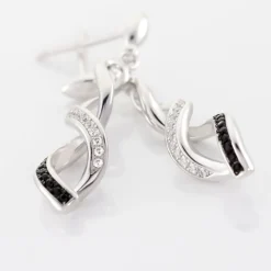 Boucles D'oreilles Pendantes Claudia Argent Blanc Oxyde De Zirconium