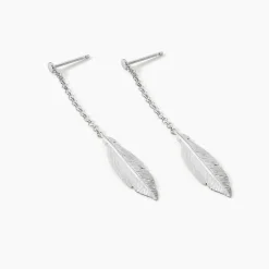 Boucles D'oreilles Pendantes Euriell Argent Blanc