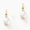 Boucles D'oreilles Pendantes Linzi Or Jaune Perle De Culture