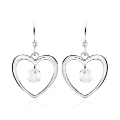 Boucles D'oreilles Pendantes Argent Blanc Armo Oxydes De Zirconium