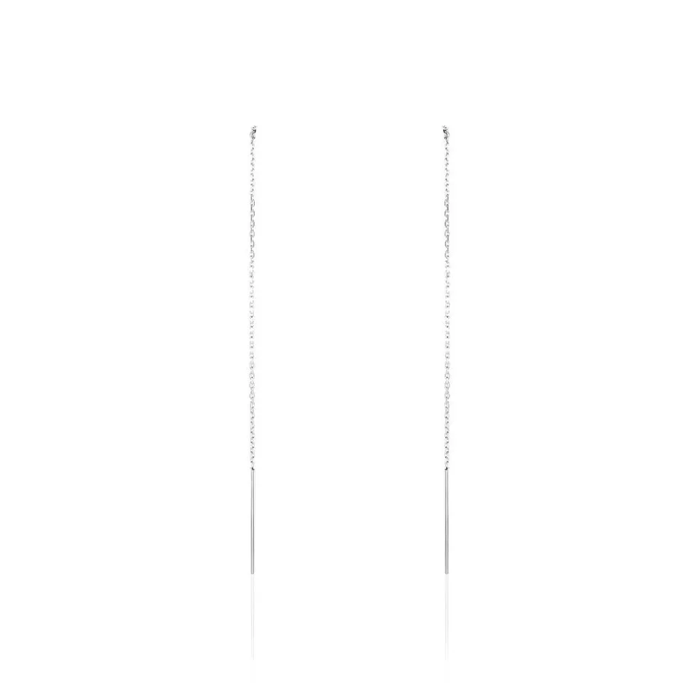 Boucles D'oreilles Pendantes Java Argent Blanc
