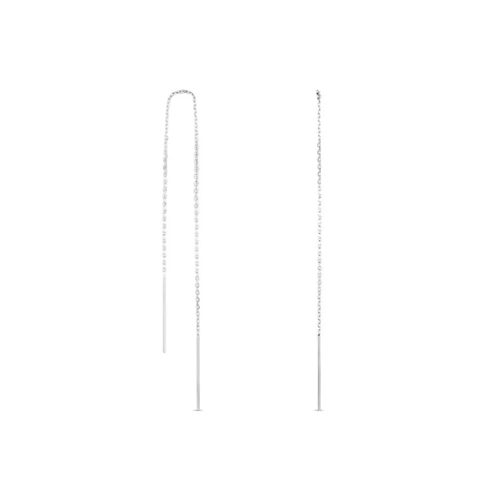 Boucles D'oreilles Pendantes Java Argent Blanc