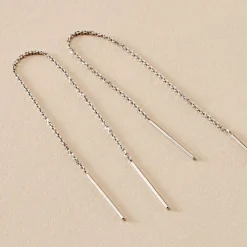 Boucles D'oreilles Pendantes Java Argent Blanc